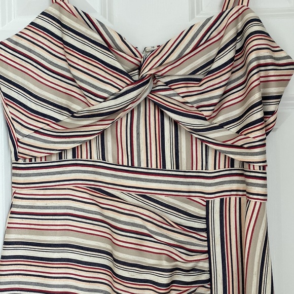 Parker Short Linen Striped Dress - Picture 2 of 9